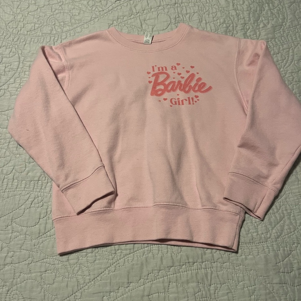 Pink 'I'm a Barbie Girl' Sweatshirt - Girls size 7